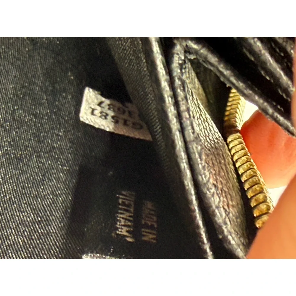 Coach Black Quilted Leather Accordion Zip Wallet Gold Hardware C3441‎